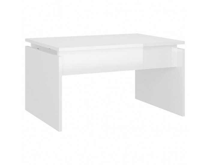 Sonata H Маса за кафе, бял гланц, 68x50x38 см, инженерно дърво