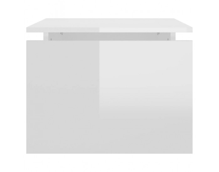 Sonata H Маса за кафе, бял гланц, 68x50x38 см, инженерно дърво