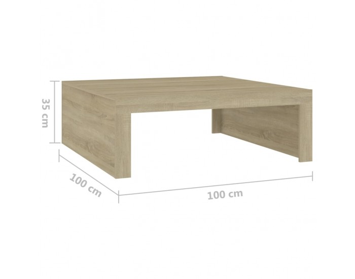 Sonata H Маса за кафе, дъб сонома, 100x100x35 см, инженерно дърво