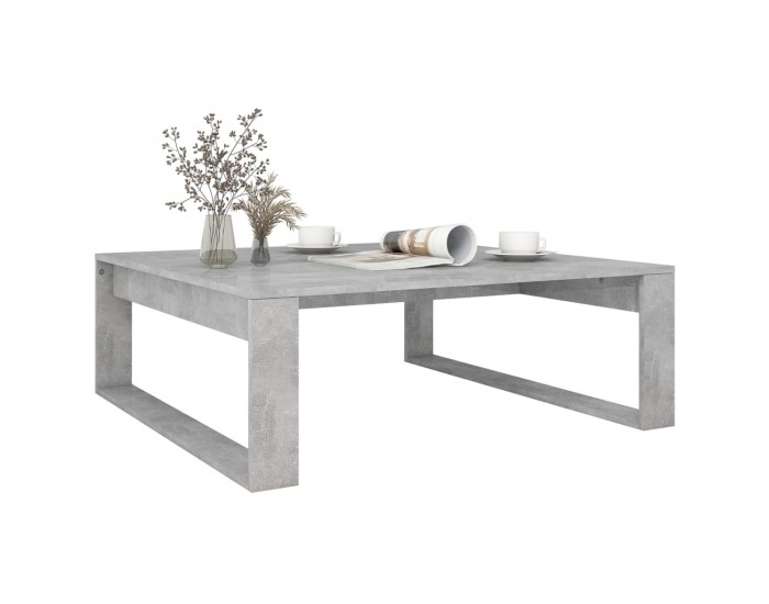Sonata H Маса за кафе, бетонно сива, 100x100x35 см, инженерно дърво