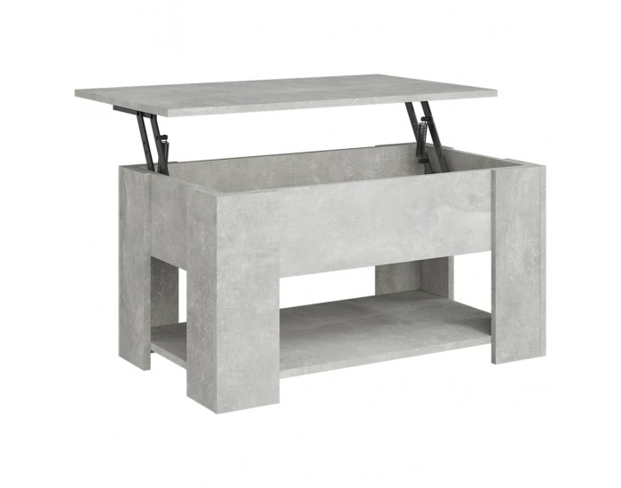 Sonata H Маса за кафе, бетонно сива, 79x49x41 см, инженерно дърво