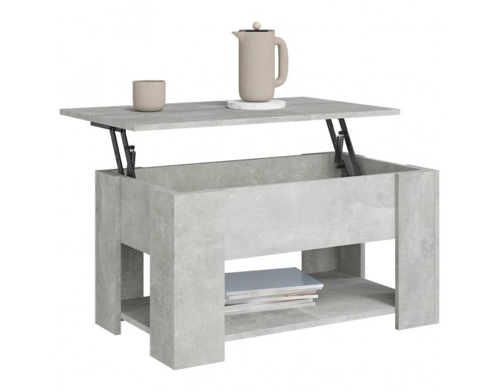 Sonata H Маса за кафе, бетонно сива, 79x49x41 см, инженерно дърво