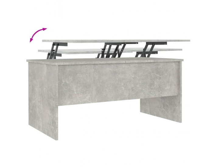 Sonata H Маса за кафе, бетонно сива, 102x50,5x46,5 см, инженерно дърво