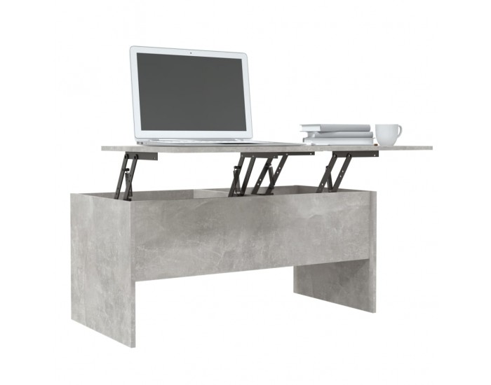 Sonata H Маса за кафе, бетонно сива, 102x50,5x46,5 см, инженерно дърво