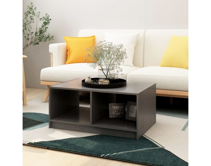 Sonata H Маса за кафе, сива, 75x50x33,5 см, борово дърво масив