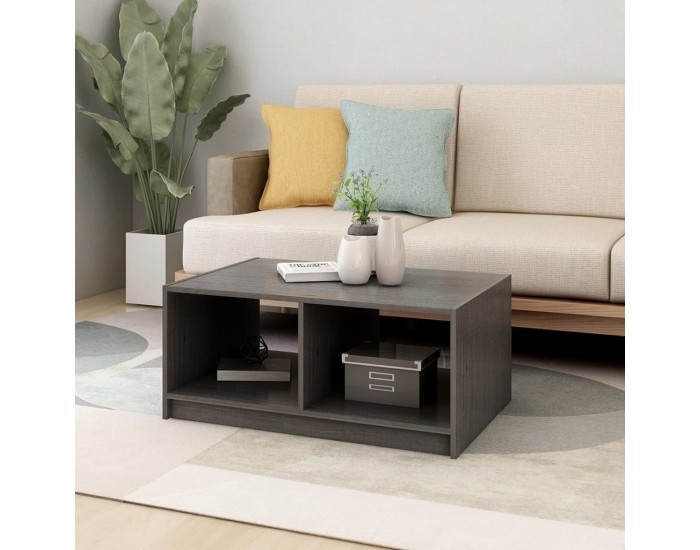 Sonata H Маса за кафе, сива, 75x50x33,5 см, борово дърво масив