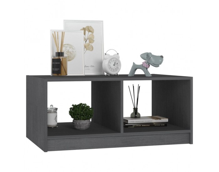 Sonata H Маса за кафе, сива, 75x50x33,5 см, борово дърво масив