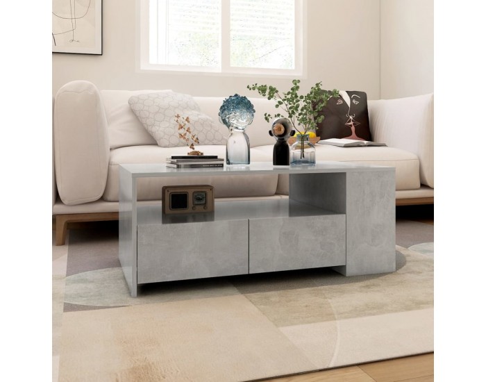 Sonata H Маса за кафе, бетонно сива, 102x55x42 см, инженерно дърво