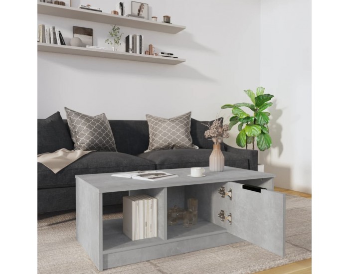 Sonata H Маса за кафе, бетонно сива, 102x50x36 см, инженерно дърво