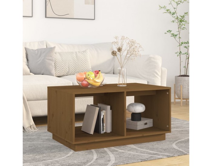 Sonata H Кафе маса, меденокафява, 80x50x40 см, бор дърво масив