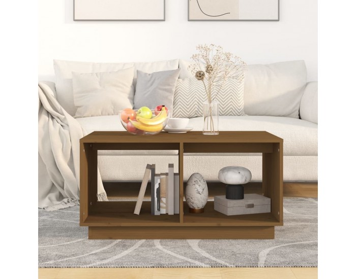 Sonata H Кафе маса, меденокафява, 80x50x40 см, бор дърво масив