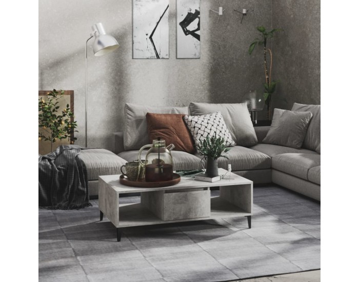 Sonata H Маса за кафе, бетонно сива, 103,5x60x35 см, инженерно дърво