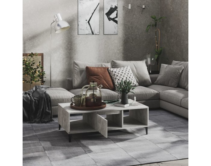 Sonata H Маса за кафе, бетонно сива, 103,5x60x35 см, инженерно дърво