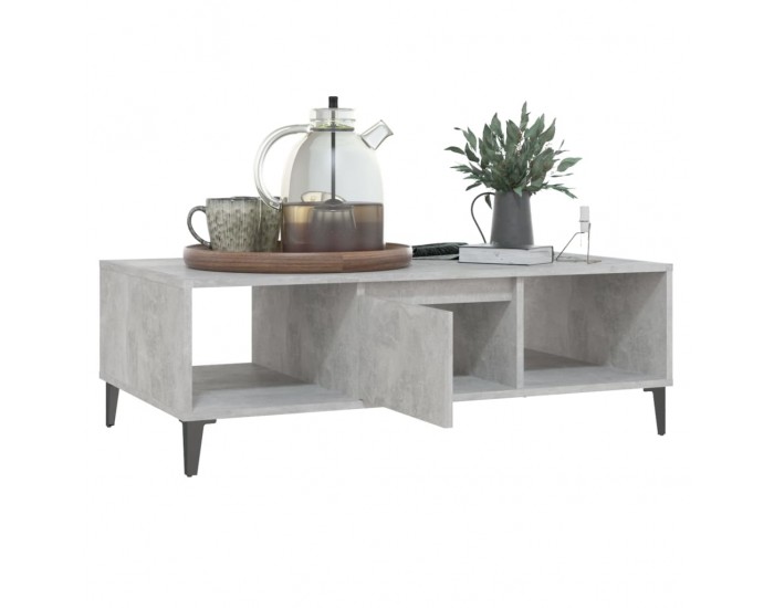 Sonata H Маса за кафе, бетонно сива, 103,5x60x35 см, инженерно дърво