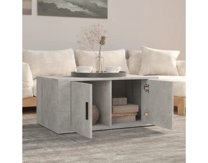 Sonata H Маса за кафе, бетонно сива, 102x50x36 см, инженерно дърво