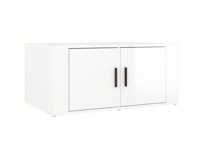 Sonata H Кафе маса, бял гланц, 80x50x36 см, инженерно дърво