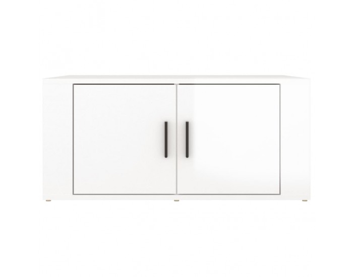 Sonata H Кафе маса, бял гланц, 80x50x36 см, инженерно дърво