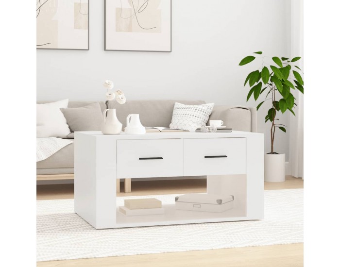 Sonata H Маса за кафе, бяла, 80x50x40 см, инженерно дърво