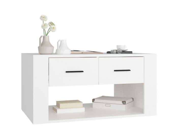 Sonata H Маса за кафе, бяла, 80x50x40 см, инженерно дърво