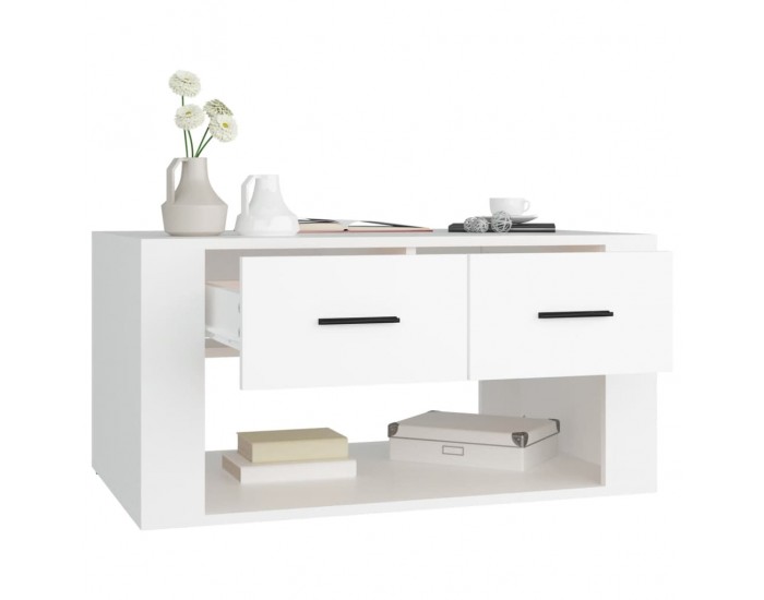 Sonata H Маса за кафе, бяла, 80x50x40 см, инженерно дърво