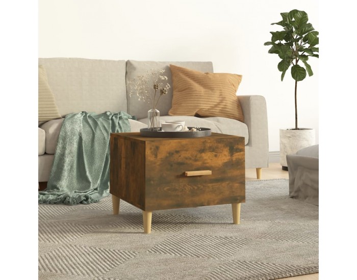 Sonata H Кафе маса, опушен дъб, 50x50x40 см, инженерно дърво