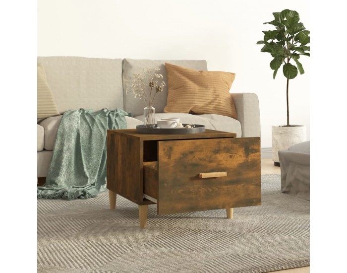 Sonata H Кафе маса, опушен дъб, 50x50x40 см, инженерно дърво