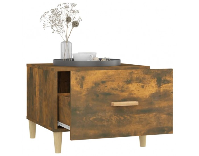 Sonata H Кафе маса, опушен дъб, 50x50x40 см, инженерно дърво