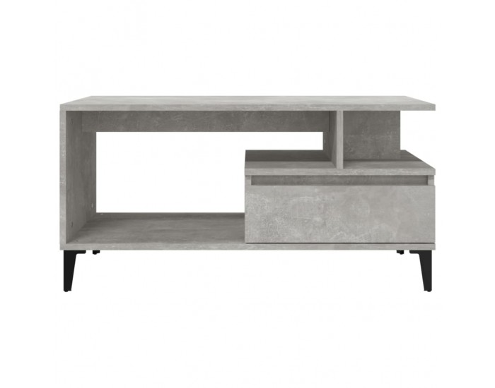 Sonata H Кафе маса, бетонно сива, 90x49x45 см, инженерно дърво