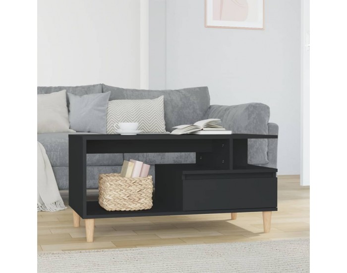 Sonata H Маса за кафе, черна, 90x49x45 см, инженерно дърво