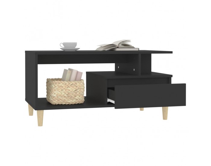 Sonata H Маса за кафе, черна, 90x49x45 см, инженерно дърво