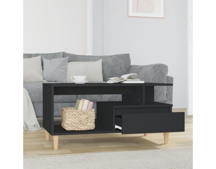 Sonata H Маса за кафе, черна, 90x49x45 см, инженерно дърво