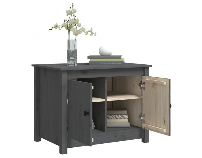 Sonata H Кафе маса, Сиво, 71x49x55 см, борово дърво масив