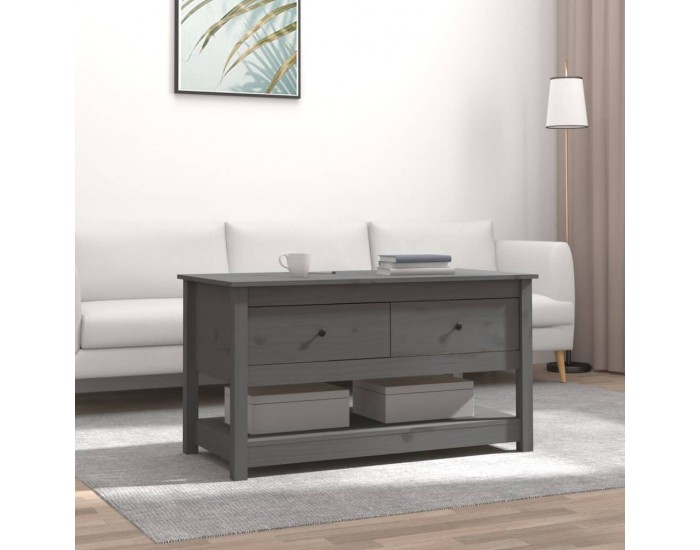 Sonata H Кафе маса, Сиво, 102x49x55 см, борово дърво масив