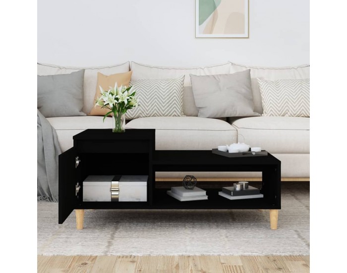 Sonata H Маса за кафе, черна, 100x50x45 см, инженерно дърво