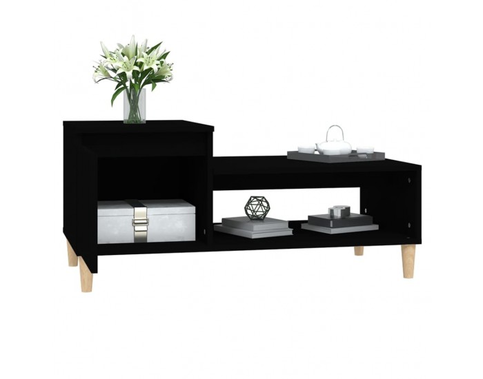 Sonata H Маса за кафе, черна, 100x50x45 см, инженерно дърво