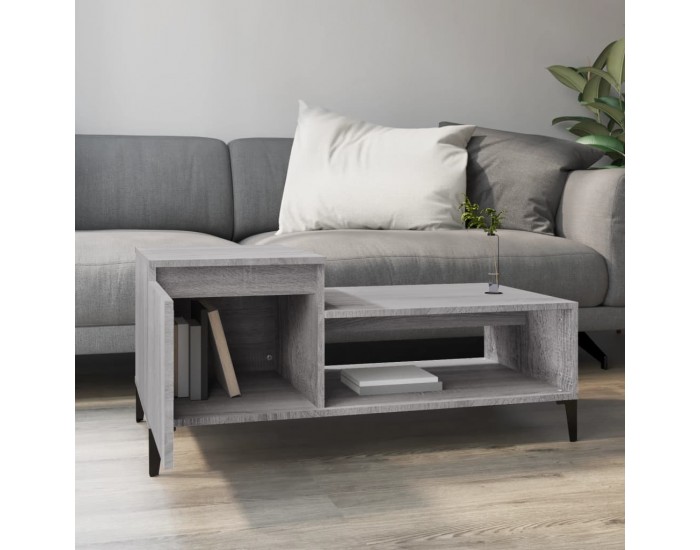 Sonata H Кафе маса, сив сонома, 100x50x45 см, инженерно дърво