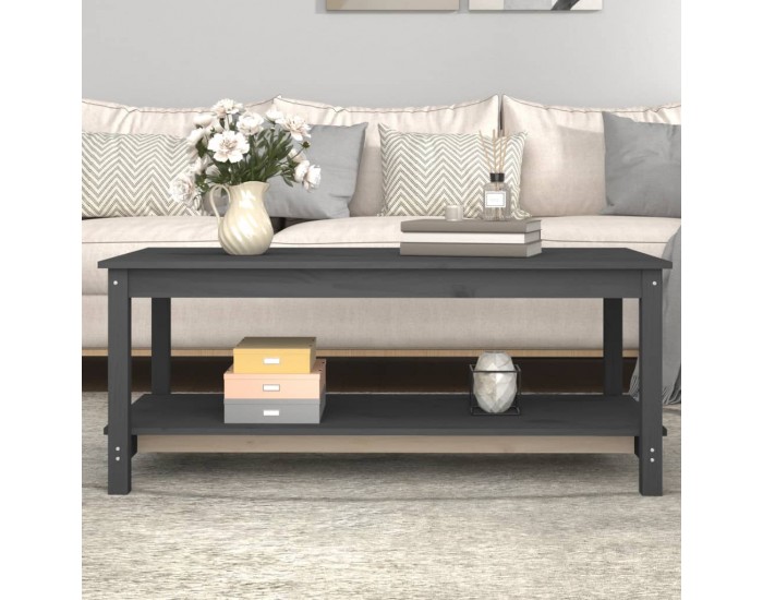 Sonata H Кафе маса, сива, 110x55x45 см, борово дърво масив