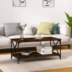Sonata H Маса за кафе опушен дъб 100x50x45 см инженерно дърво и желязо - Маси