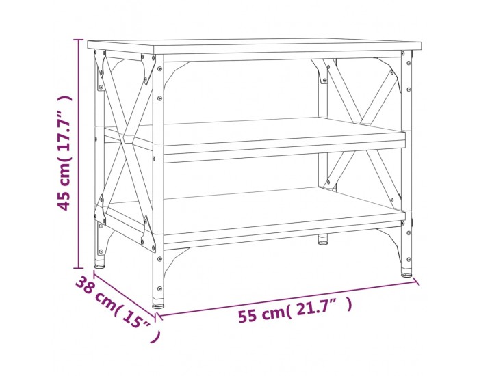 Sonata H Странична маса, cив сонома, 55x38x45 см, инженерно дърво