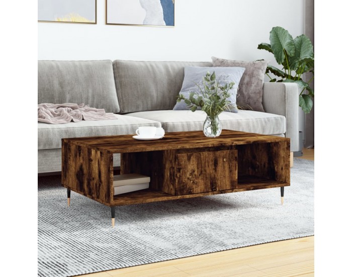 Sonata H Кафе маса, опушен дъб, 104x60x35 см, инженерно дърво