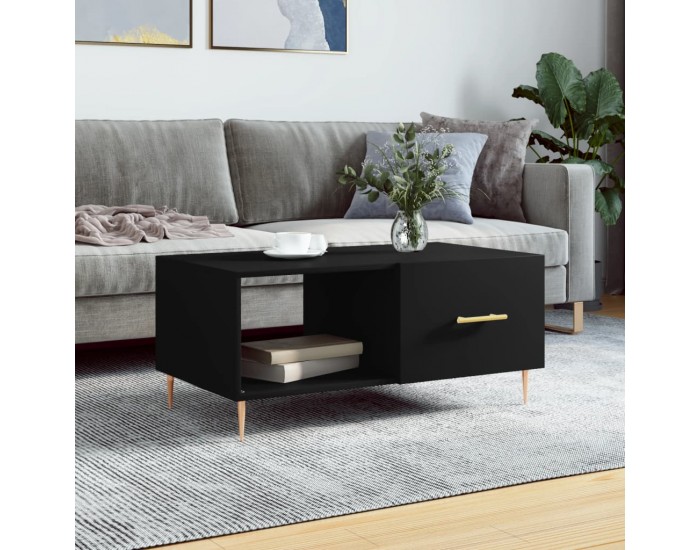 Sonata H Маса за кафе, черна, 90x50x40 см, инженерно дърво