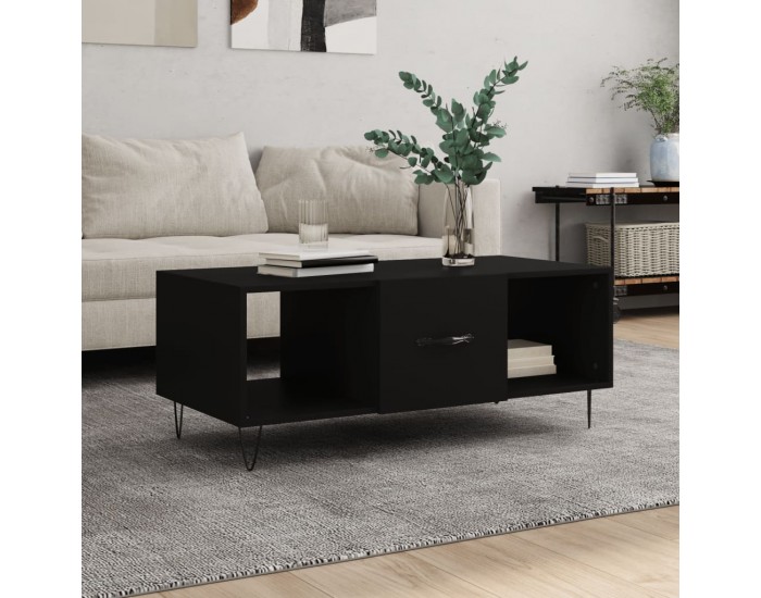 Sonata H Маса за кафе, черна, 102x50x40 см, инженерно дърво