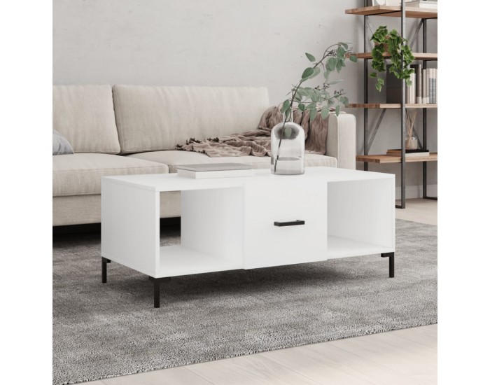 Sonata H Маса за кафе, бяла, 102x50x40 см, инженерно дърво