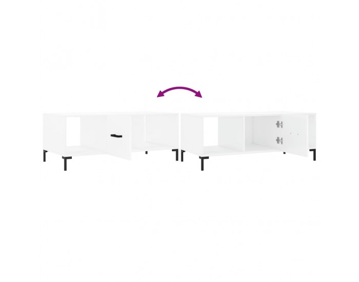 Sonata H Маса за кафе, бяла, 102x50x40 см, инженерно дърво