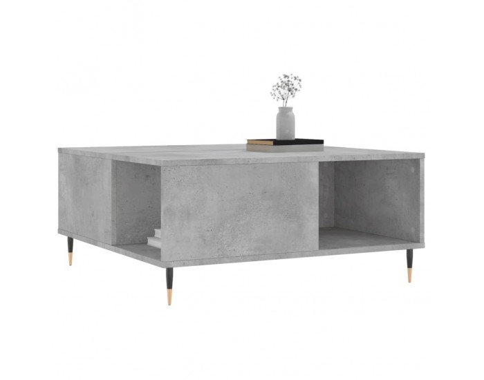 Sonata H Маса за кафе, бетонно сива, 80x80x36,5 см, инженерно дърво