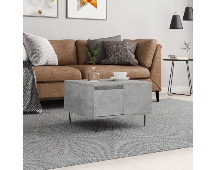 Sonata H Маса за кафе, бетонно сива, 55x55x36,5 см, инженерно дърво