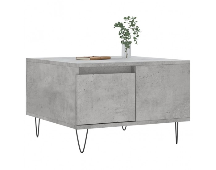 Sonata H Маса за кафе, бетонно сива, 55x55x36,5 см, инженерно дърво