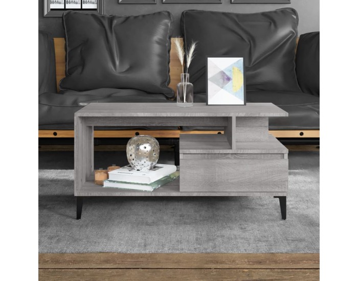 Sonata H Маса за кафе, сив сонома, 90x49x45 см, инженерно дърво