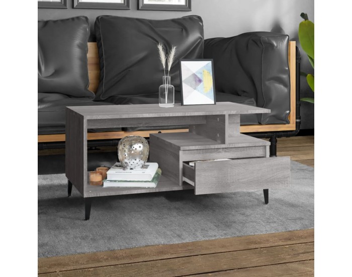 Sonata H Маса за кафе, сив сонома, 90x49x45 см, инженерно дърво