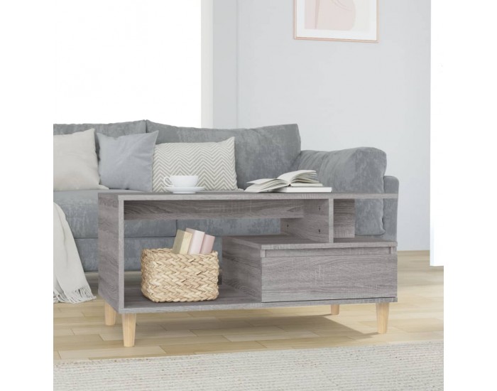 Sonata H Маса за кафе, сив сонома, 90x49x45 см, инженерно дърво